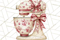 Vintage Christmas Kitchen Clipart PNG Product Image 5