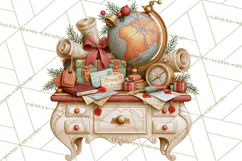 Santa's Travel Agency Christmas Clipart PNG Product Image 2