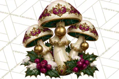 Gothic Christmas Mushrooms PNG, Christmas Florals Product Image 2