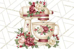 Vintage Christmas Kitchen Clipart PNG Product Image 3