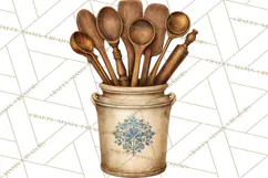 Vintage Farmhouse Kitchen Clipart PNG Product Image 3