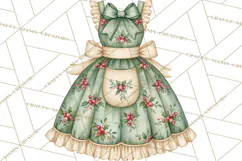 Vintage Christmas Kitchen Clipart PNG Product Image 4