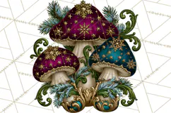 Gothic Christmas Mushrooms PNG, Christmas Florals Product Image 3