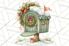Christmas Village Clipart PNG, Winter Holiday Cottage Town Product Image 4