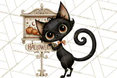 Vintage Halloween Clipart PNG, Halloween Retro Characters Product Image 3