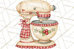 Vintage Christmas Kitchen Clipart PNG Product Image 3
