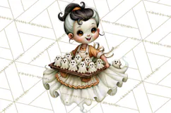 Vintage Halloween Clipart PNG, Halloween Retro Characters Product Image 2