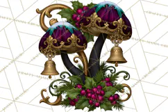 Gothic Christmas Mushrooms PNG, Christmas Florals Product Image 4