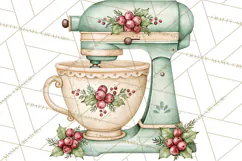 Vintage Christmas Kitchen Clipart PNG Product Image 5
