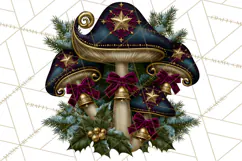 Gothic Christmas Mushrooms PNG, Christmas Florals Product Image 5