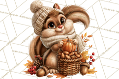 Autumn Critters PNG Cute Woodland Clipart Product Image 3