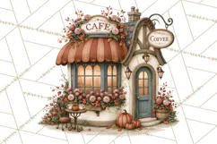 Autumn Critter Town Clipart PNG, Fall Cottage Animal Town Product Image 3