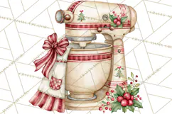 Vintage Christmas Kitchen Clipart PNG Product Image 3