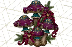 Gothic Christmas Mushrooms PNG, Christmas Florals Product Image 2