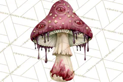Spooky Halloween Mushrooms PNG, Fall Mushroom Fungus Product Image 4