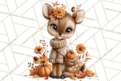 Autumn Critters PNG Cute Woodland Clipart Product Image 5