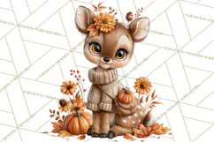 Autumn Critters PNG Cute Woodland Clipart Product Image 5