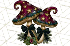Gothic Christmas Mushrooms PNG, Christmas Florals Product Image 4