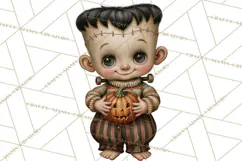 Vintage Halloween Clipart PNG, Halloween Retro Characters Product Image 4
