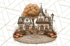 Autumn Critter Town Clipart PNG, Fall Cottage Animal Town Product Image 5