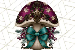 Gothic Christmas Mushrooms PNG, Christmas Florals Product Image 5