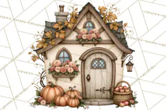 Autumn Critter Town Clipart PNG, Fall Cottage Animal Town Product Image 3