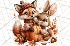 Autumn Critters PNG Cute Woodland Clipart Product Image 4