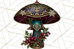 Gothic Christmas Mushrooms PNG, Christmas Florals Product Image 4