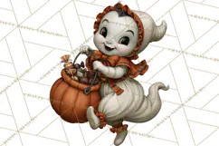 Vintage Halloween Clipart PNG, Halloween Retro Characters Product Image 4