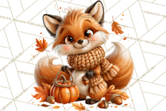 Autumn Critters PNG Cute Woodland Clipart Product Image 2