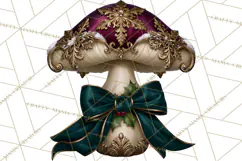 Gothic Christmas Mushrooms PNG, Christmas Florals Product Image 5