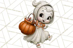 Vintage Halloween Clipart PNG, Halloween Retro Characters Product Image 5