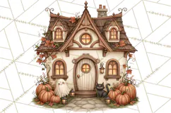 Halloween Critter Town Clipart PNG, Spooky Cottage Animals Product Image 2