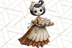 Vintage Halloween Clipart PNG, Halloween Retro Characters Product Image 3