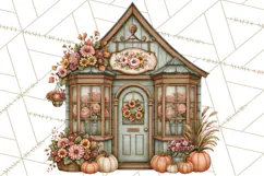 Autumn Critter Town Clipart PNG, Fall Cottage Animal Town Product Image 3