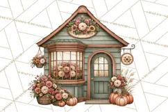Autumn Critter Town Clipart PNG, Fall Cottage Animal Town Product Image 4