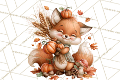 Autumn Critters PNG Cute Woodland Clipart Product Image 4