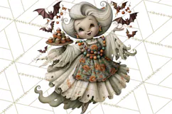 Vintage Halloween Clipart PNG, Halloween Retro Characters Product Image 4