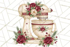 Vintage Christmas Kitchen Clipart PNG Product Image 5