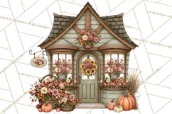 Autumn Critter Town Clipart PNG, Fall Cottage Animal Town Product Image 5
