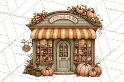 Autumn Critter Town Clipart PNG, Fall Cottage Animal Town Product Image 2