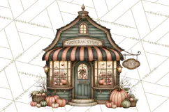 Halloween Critter Town Clipart PNG, Spooky Cottage Animals Product Image 2
