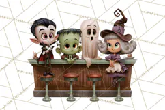 1950s Vintage Halloween Clipart Retro Soda Fountain Clip Art Product Image 2