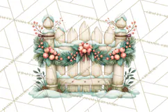 Christmas Village Clipart PNG, Winter Holiday Cottage Town Product Image 2