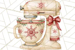 Vintage Christmas Kitchen Clipart PNG Product Image 3