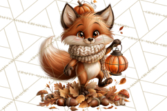 Autumn Critters PNG Cute Woodland Clipart Product Image 4