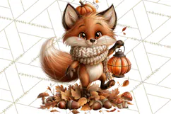 Autumn Critters PNG Cute Woodland Clipart Product Image 4