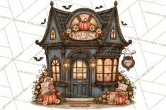 Halloween Critter Town Clipart PNG, Spooky Cottage Animals Product Image 5