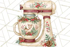 Vintage Christmas Kitchen Clipart PNG Product Image 5