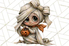 Vintage Halloween Clipart PNG, Halloween Retro Characters Product Image 4